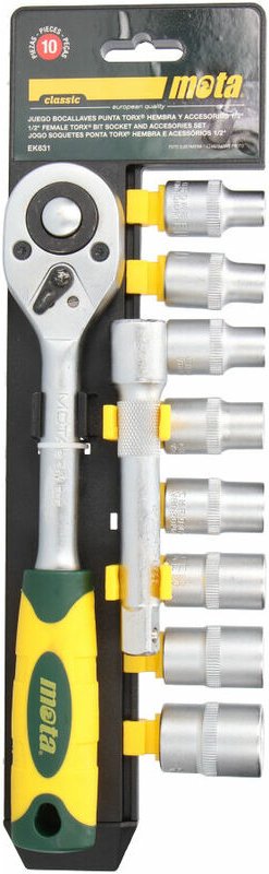 Mota - Torx-Bit-Satz mit Innengewinde 1/2 10 Stück ek631