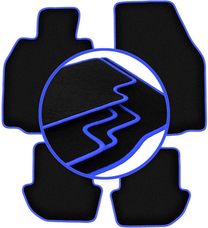 CARLUX-BLUE Autofußmatten für: Porsche 911 (Typ 997) Cabro, Coupé, Targa (2002-2012)