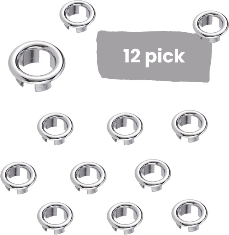 KZQ - berlaufring für Waschbecken, 12 Stück Überlaufring für Waschbecken, Überlaufabdeckung, Überlaufringe für Waschbeck...