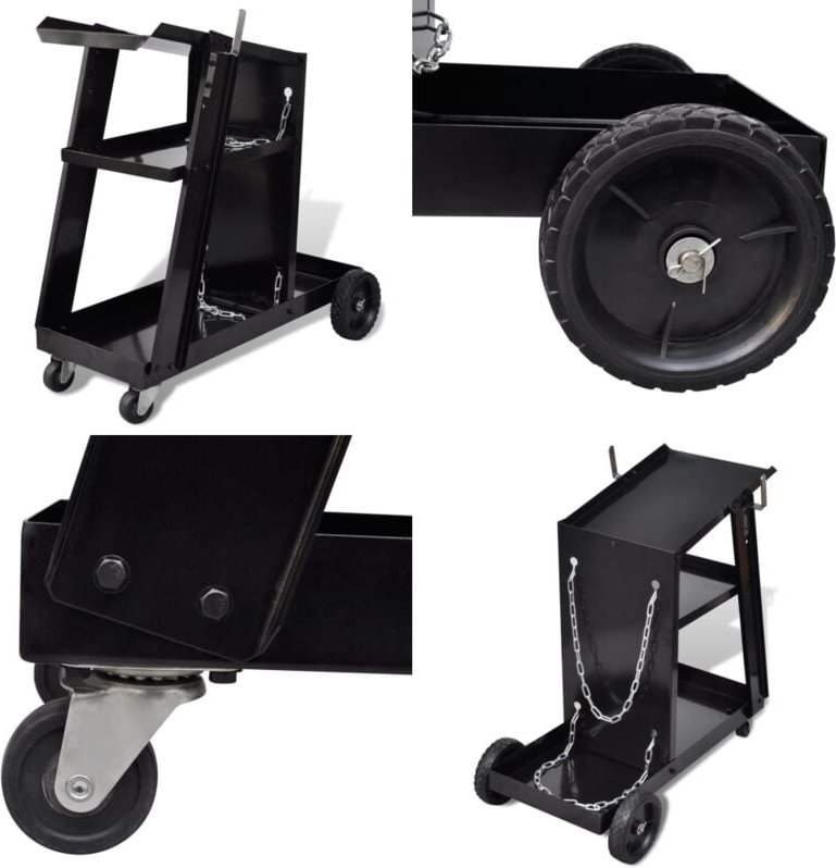 Schweißwagen Schwarz Handwagen mit 3 Regalen - Schweißwagen - Schweißwagen - Home & Living