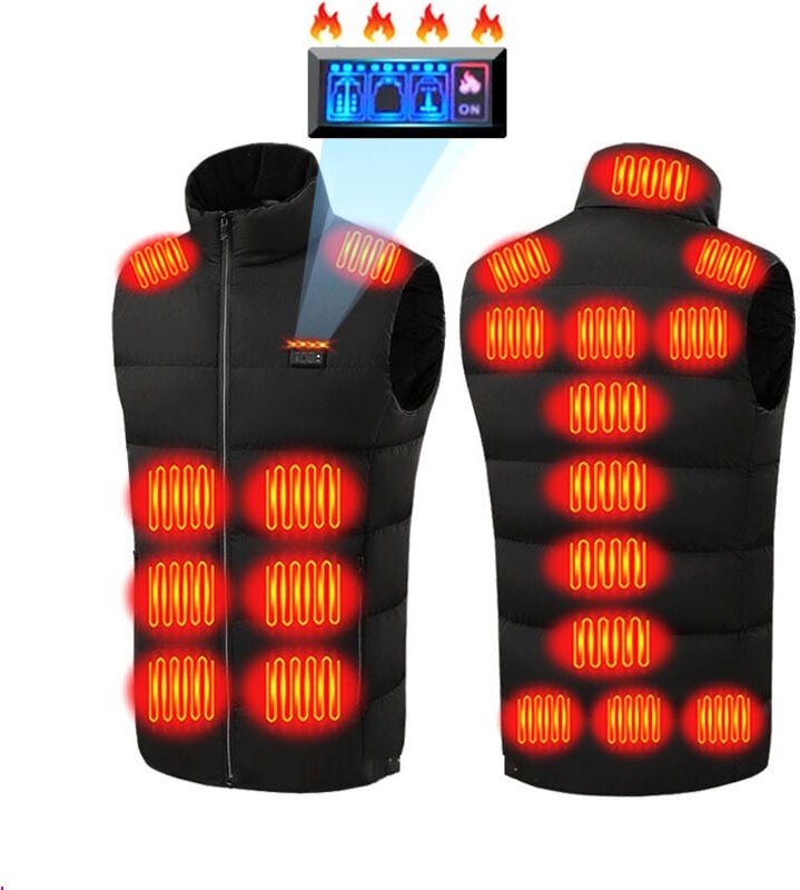 Elektrisch beheizte Weste für Männer und Frauen mit 21 beheizten Zonen, beheizte Weste, USB-Heizjacke, schnelle Erwärmun...