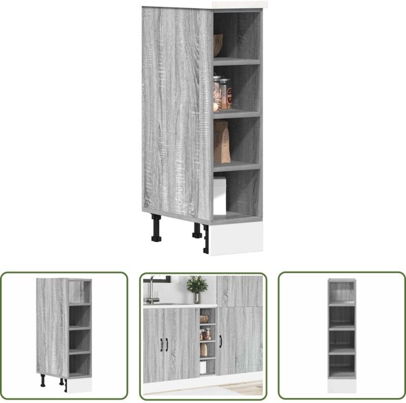 The Living Store - vidaXL Unterschrank Grau Sonoma 20x44,5x81,5 cm Holzwerkstoff