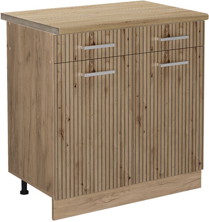 Vicco - Küchenunterschrank R-Line, Artisan-Eiche, 80 cm , ap Eiche