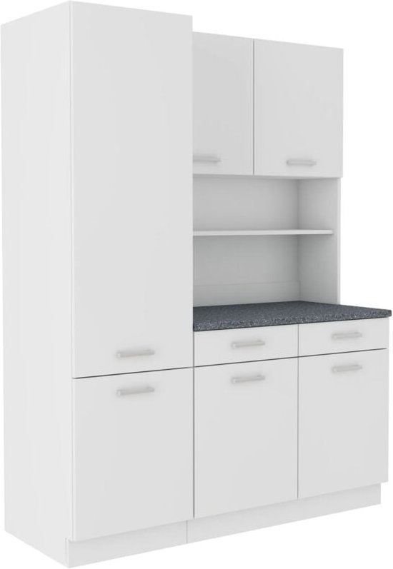 Buffet Küche Mario 150 cm Küchenzeile Küchenblock Einbauküche Weiss