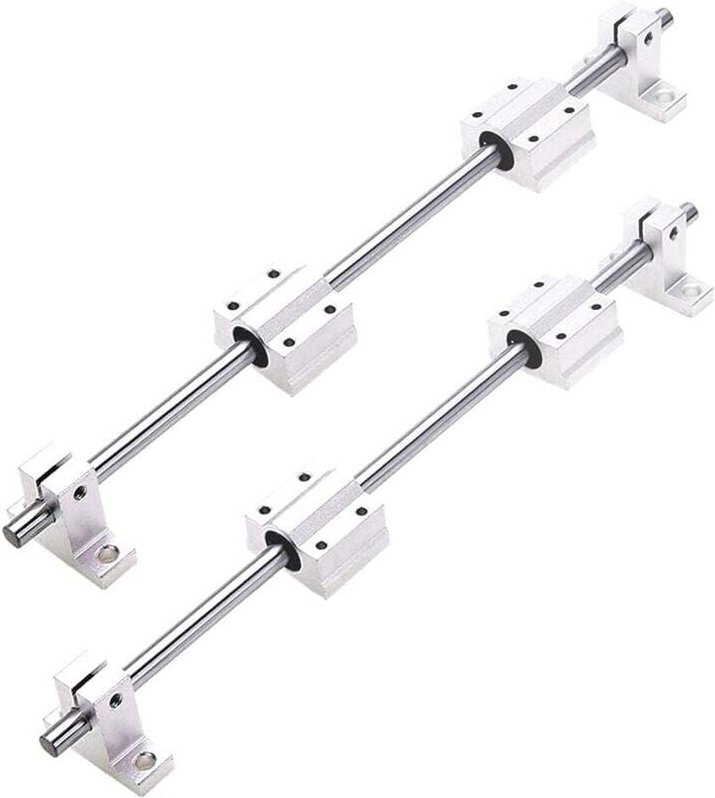 X 500 mm Linearwelle ø 8 mm Horizontales Linearführungskugellager + 4 x SK8-Stützen + 4 x SCS8UU-Lagerblöcke