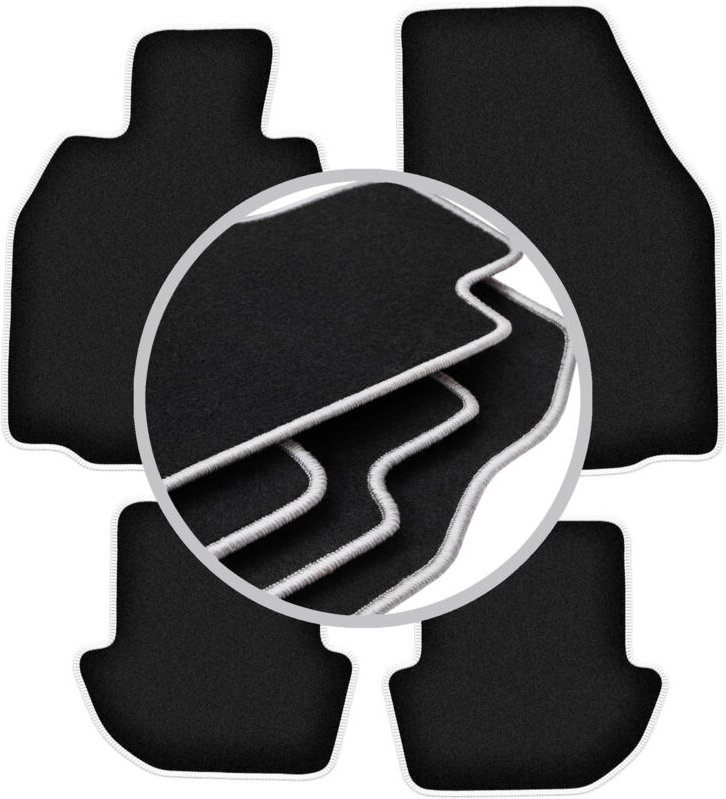 CARLUX-SILVER Autofußmatten für: Porsche 911 (Typ 997) Cabro, Coupé, Targa (2002-2012)