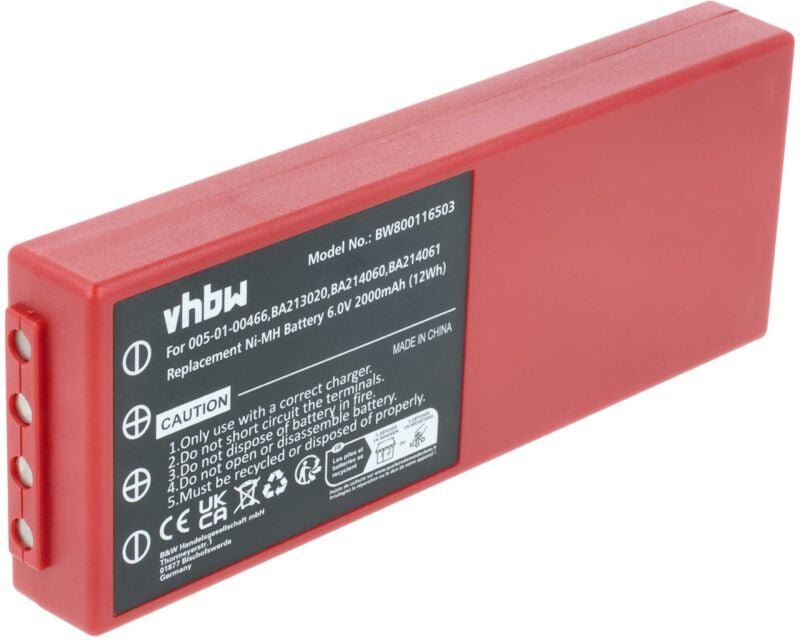 Vhbw - Akku kompatibel mit hbc Radiomatic BA210040, BA211060, BA213020 Industrie-Funkfernsteuerung Fernbedienung (2000mA...