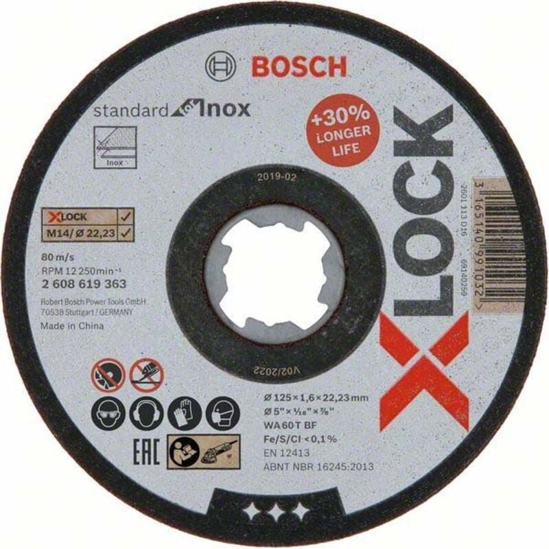 Bosch - x-lock Standard for Inox, T41, 125 x 1,6 x 22,23 mm 25 Stk