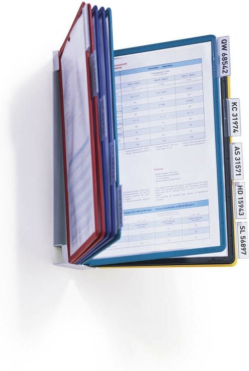 Durable 556700 Sichttafelsystem (Vario Wall 10, mit 10 Sichttafeln A4) mehrfarbig