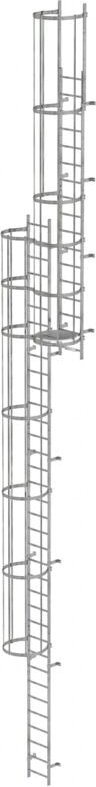 Thumbnail - Günzburger Steigtechnik - mehrzügige Steigleiter mit Rückenschutz (Bau) Stahl verzinkt 13,8 m - 520140