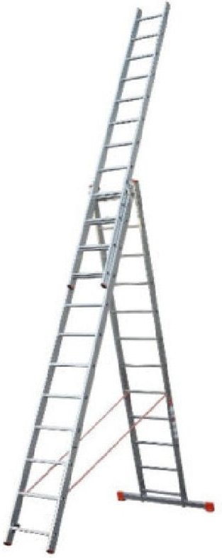 Trade Shop - TRANSFORMABLE DREIFACHLEITER 3 ELEMENTE AUS ALUMINIUM MIT VERLÄNGERUNG ODER BOCKMODUL - 3 X 9 Graine