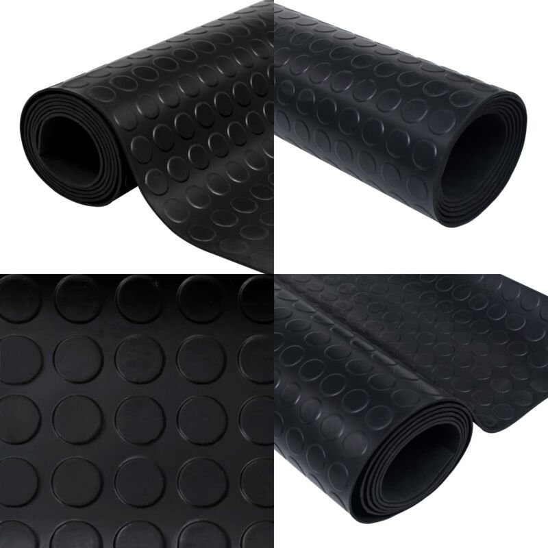 Gummi-Bodenmatte Antirutschmatte mit Punkten 2 x 1 m - Gummibodenmatte - Anti-Rutschmatte - Gummigrundfläche - Bodenschu...