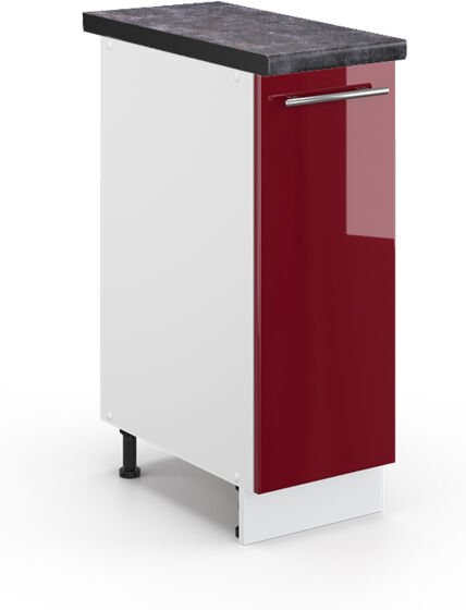 Vicco - Küchenschränke Fame-Line, Bordeaux Hochglanz, 30 cm , ap Anthrazit