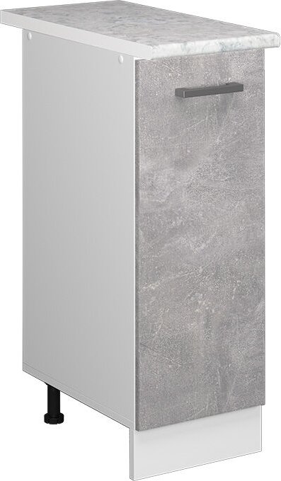 Vicco - Unterschrank R-Line, Beton, 30 cm mit Tür, mit Arbeitsplatte