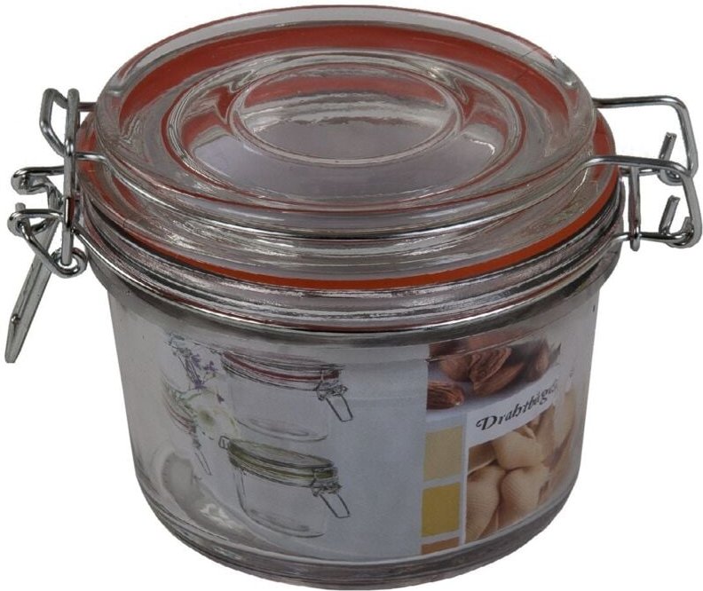 Drahtbügelglas 125 ml Einmachgläser Einweckglas Vorratsglas Marmeladengläser - Dichtring orange