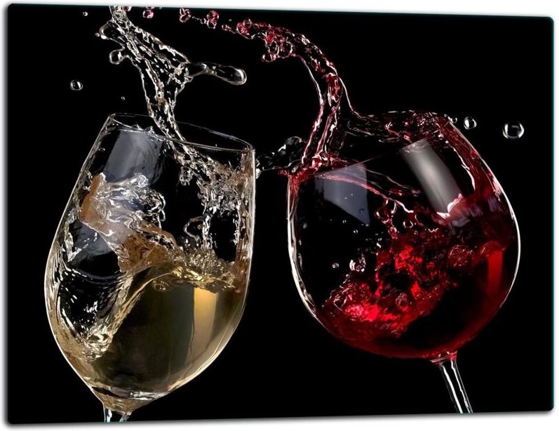 Glasschild Schneidebrett 52x40 Wein