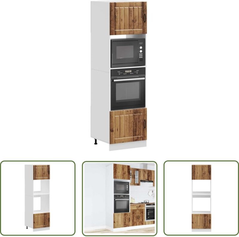 The Living Store - vidaXL Herdumbauschränke 2 Stk. Kalmar Altholz-Optik Holzwerkstoff