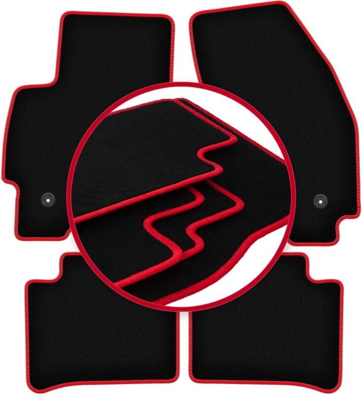 CARLUX-RED Autofußmatten für: Ford Mondeo MK3 Kombi, Liftback, Limousine (2001-2007)