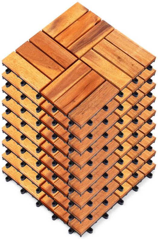 Wooden terrace tiles 30x30 cm 9 pcs