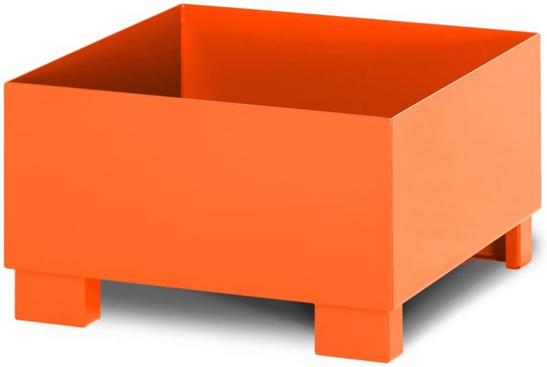 RR Industrietechnik Auffangwanne aus Stahl für 1x 200 Liter Fass ohne Gitterrost RAL 2004 reinorange