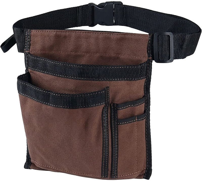 Thumbnail - 5-Taschen-Werkzeuggürtel für Männer, robuste Canvas-Konstruktion, verstellbarer Gürtel, Allzwecktasche für Ehemann, Vate...