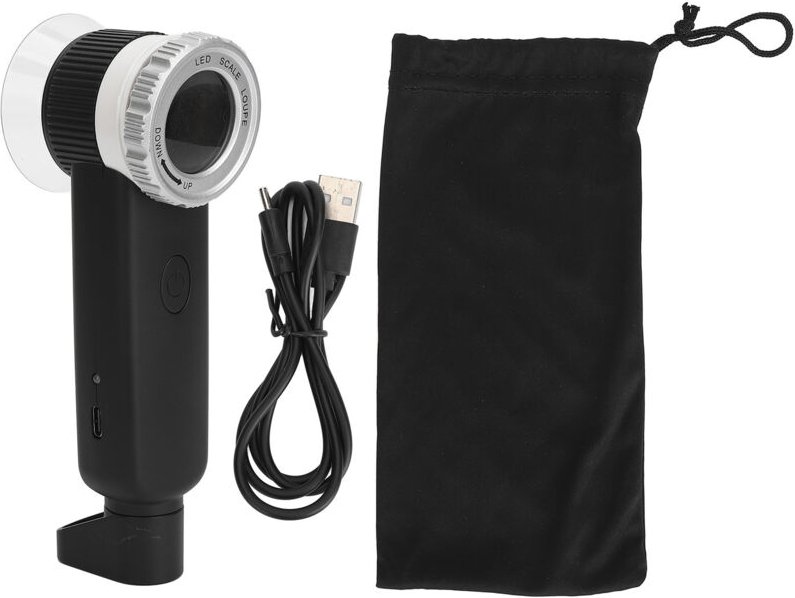 30-fache Lupe, weißes, violettes und gelbes Licht, 3 Farben, über USB wiederaufladbare Lupe mit multifunktionaler Klinge