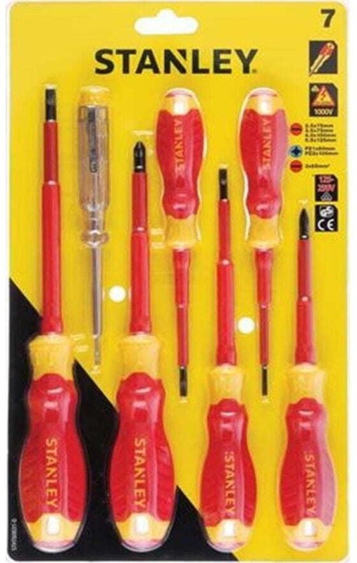 STANLEY 7-teiliger VDE-Schraubendreher /PZ2+SL4+TESTER/