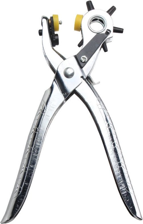 Sollbry Leder-Stanzwerkzeug mit Ösen, 6 Größen, robustes rotierendes Ledergürtel-Nieten-Stanzwerkzeug