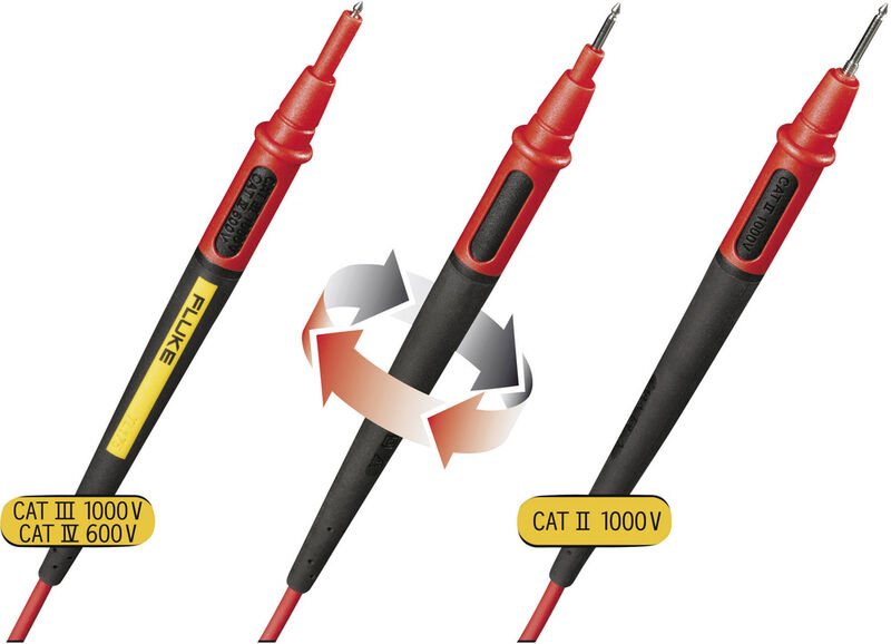 Thumbnail - TL175 Sicherheits-Messleitungs-Set Lamellenstecker 4 mm Prüfspitze 1.50 m Schwarz, Rot 1 St. - Fluke