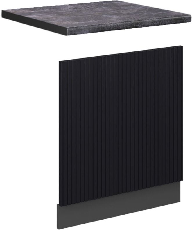 Thumbnail - Vicco - Frontblende Fame-Line, Schwarz gestreift, 60 cm , ap Anthrazit