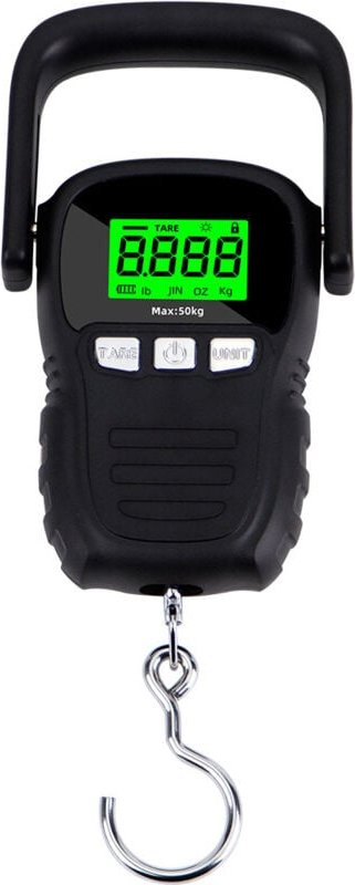 Ahlsen - Tragbare Reisegepäckwaage 110 lb/50 kg usb wiederaufladbare Kofferwaage mit großem Griff und Haken, hintergrund...