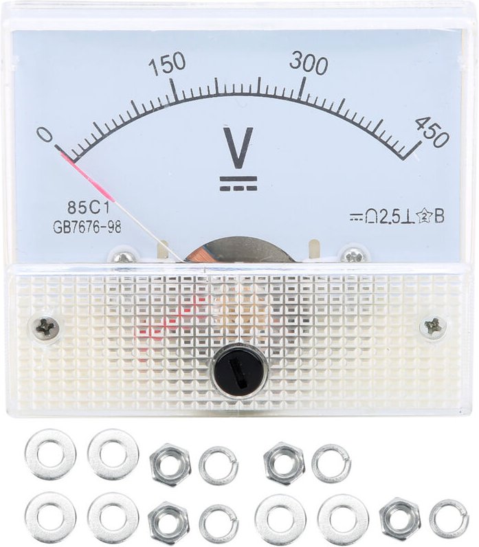 Eosnow - Zeiger dc Voltmeter 0-450 v Spannungsmesser Messgerät Stromkreismessgerät ±2,5 % Genauigkeit