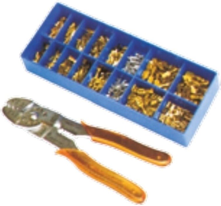 Sortimentssatz 380 St. Kabelschuhe mit Rippen und Crimpzange