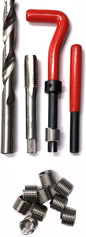 CHOYCLIT 25-teiliges M6-Helicoil-Gewindereparaturset, Einsatzspule, HSS-Bohrer für automatische Gewindereparatur