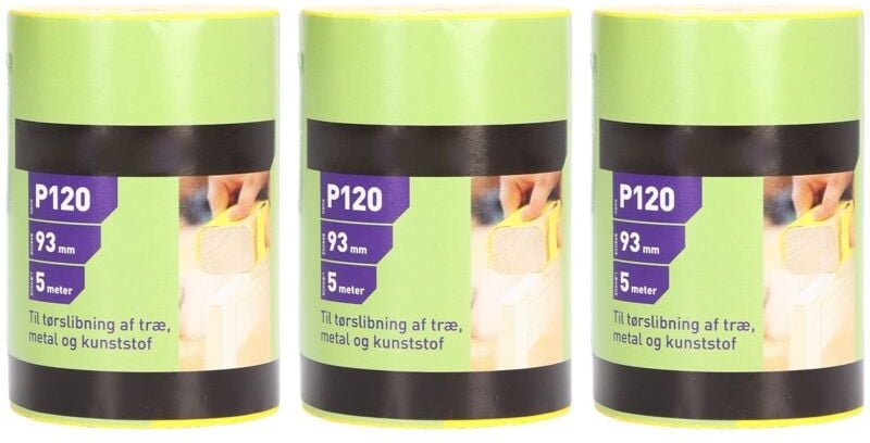 Rollen Schleifpapier der Körnung 120, gelbes Schleifpapier zum Polieren und Schleifen von Möbeln, Leder, Kunststoff usw.