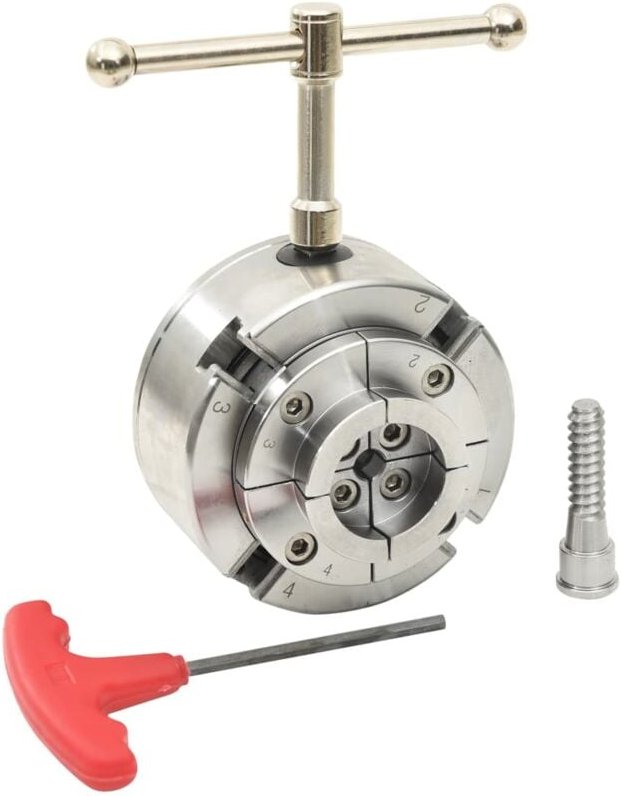 4-Backen-Drechselfutter mit M33 Aufnahme Stahl Silbern 96 mm - Vidaxl