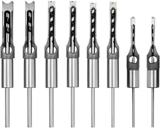 Thumbnail - 8Pcs Holzbearbeitung Platz Loch Bohrer Bits, Holz Stemmen Meißel, Platz Meißel Bit für
