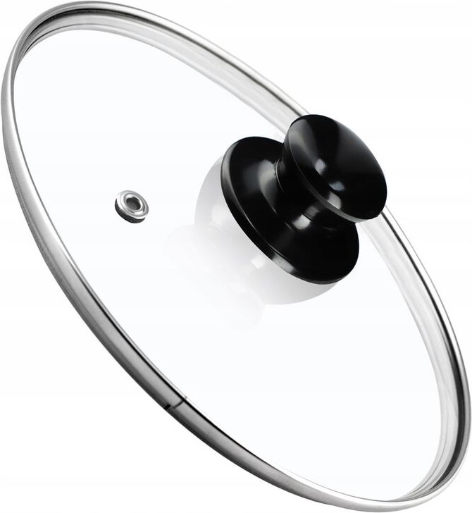 Kadax - Topfdeckel, Universaldeckel aus Glas mit glänzend schwarz griff, 26 cm