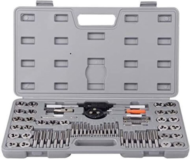 60-teiliger SAE-Gewindebohrer- und Schneideisensatz aus legiertem Stahl und Standardstahl – Grob- und Feingewinde