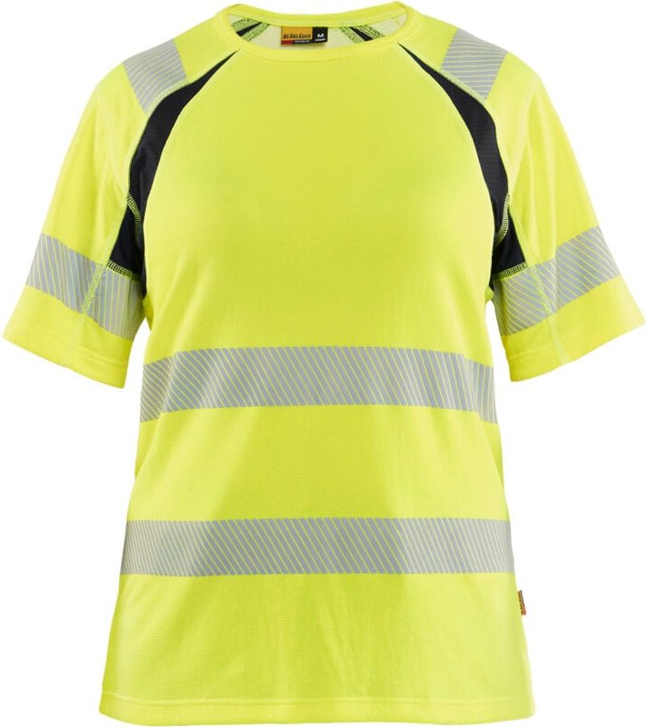 Hochsichtbares Damen-Arbeitst-Shirt 3503 – Gelb/Schwarz XXL