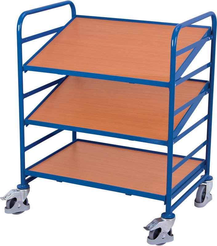 VARIOfit Eurokastenwagen mit 2 neigbaren Holzböden 825x610mm