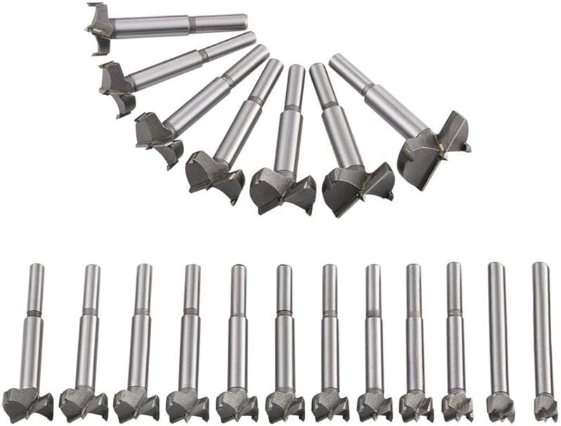 Thumbnail - Holzbohrer, 19 Stück (10 mm – 40 mm), Hartmetall-Senker, Installation von kugelförmigen Türen, Schubladen, Formbohrer fü...