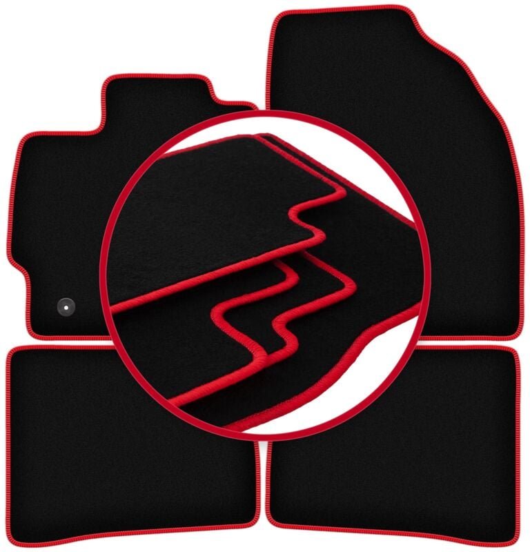 CARLUX-RED Autofußmatten für: Toyota Prius III XW30 Fließheck (2011-2015)