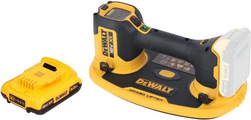 Dce 590 n Akku Vakuum Heber 18 v 120 kg + 1x Akku 2,0 Ah - ohne Ladegerät - Dewalt