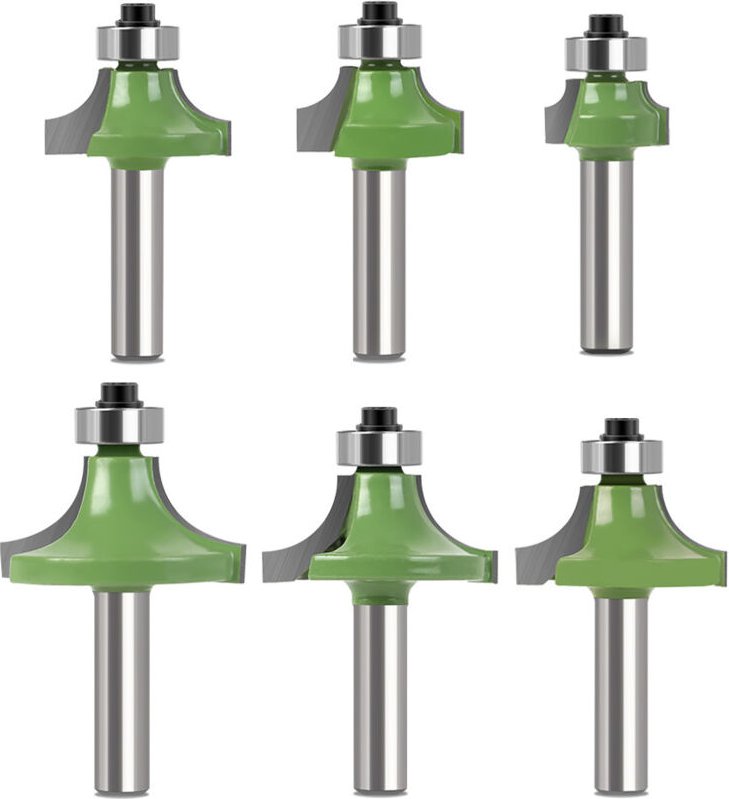 Stück abgerundete Kantenfräser mit 8 mm Schaft, abgerundete Eckenradius-Fräser, Hartmetall-Fräser mit Lager für die Holz...