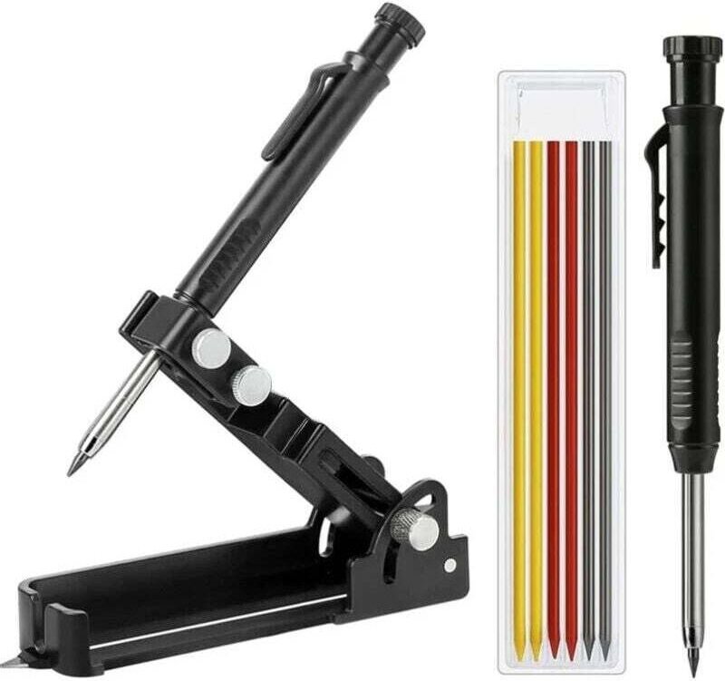 Multifunktionales Anreißwerkzeug, DIY-Anreißlehre, Anreißwerkzeug mit Tieflochstift, multifunktionaler Zimmermannsbleist...