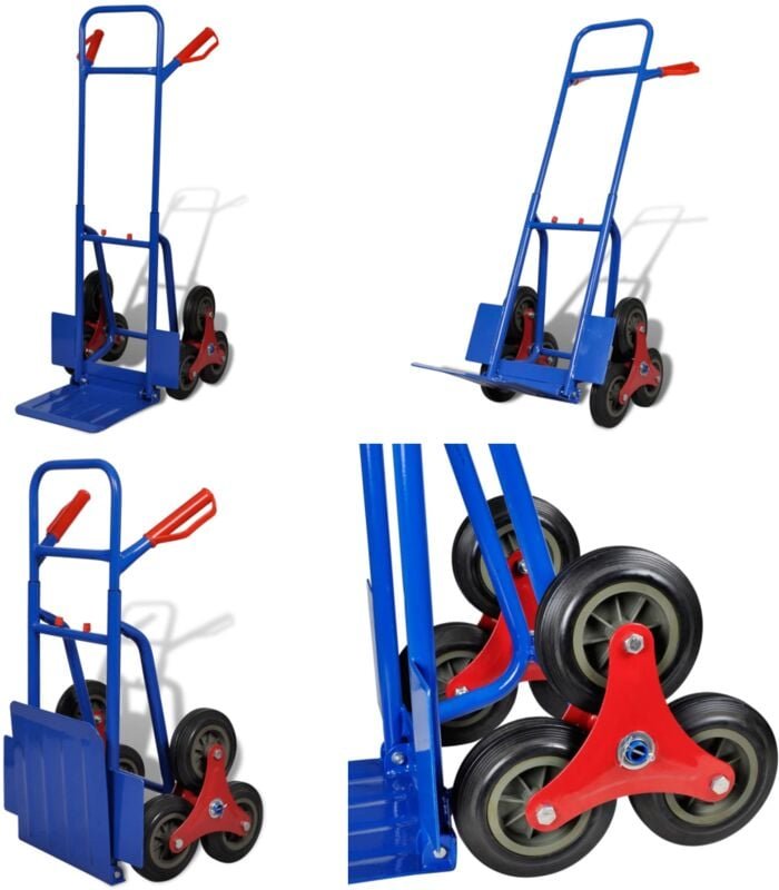 Klappbare Sackkarre mit 6 Rädern Blau - - Home & Living