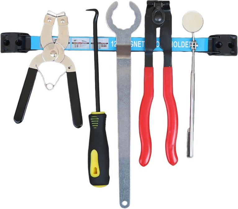 Werkzeughalter-Stangen-Set, 35 x 3 x 2,2 cm, magnetische Stangen, Stahl, Aufbewahrungszubehör, Werkstatt, Wandmontage