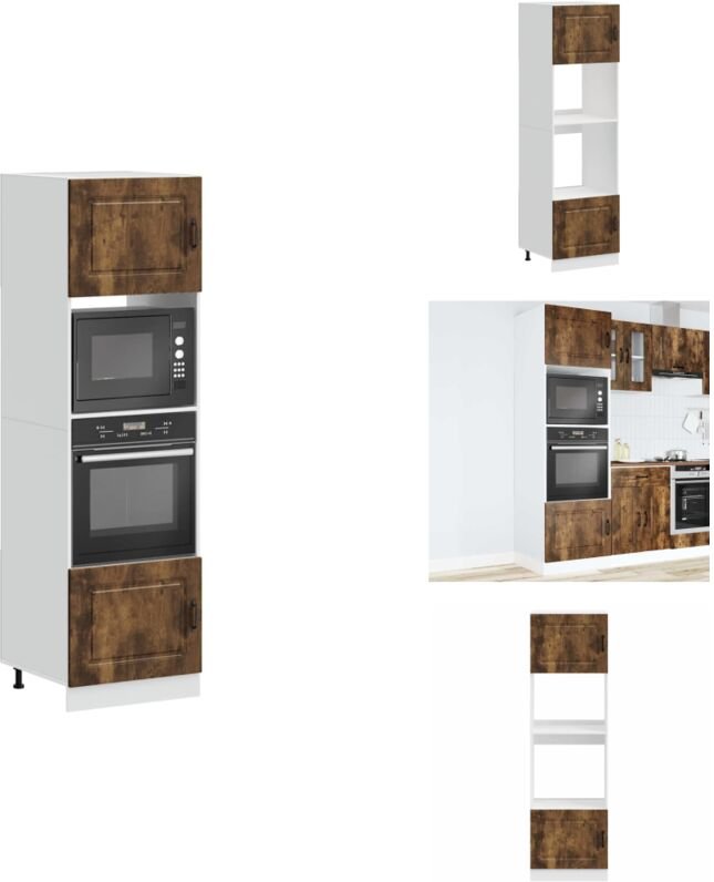 Herdumbauschränke 2 Stk. Lucca Räuchereiche Holzwerkstoff - Herdumbauschrank - Herdumbauschränke - Backofenschrank - Küc...