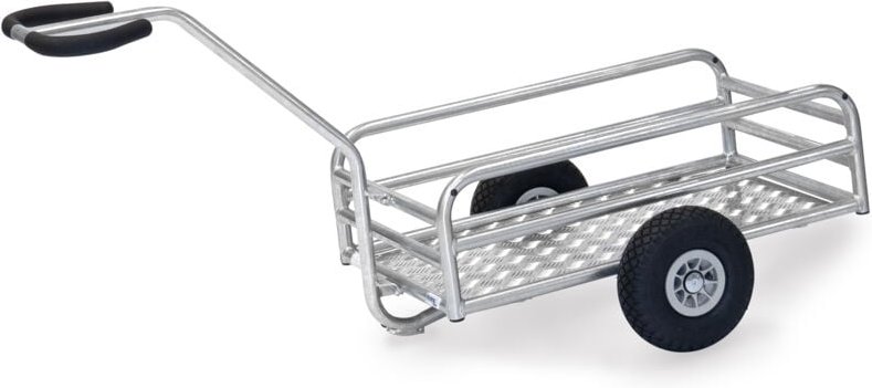 Fetra Outdoor-Handwagen feuerverzinkt mit 795x445mm Ladefläche aus Alu-Quintettblech und Luftbereifung